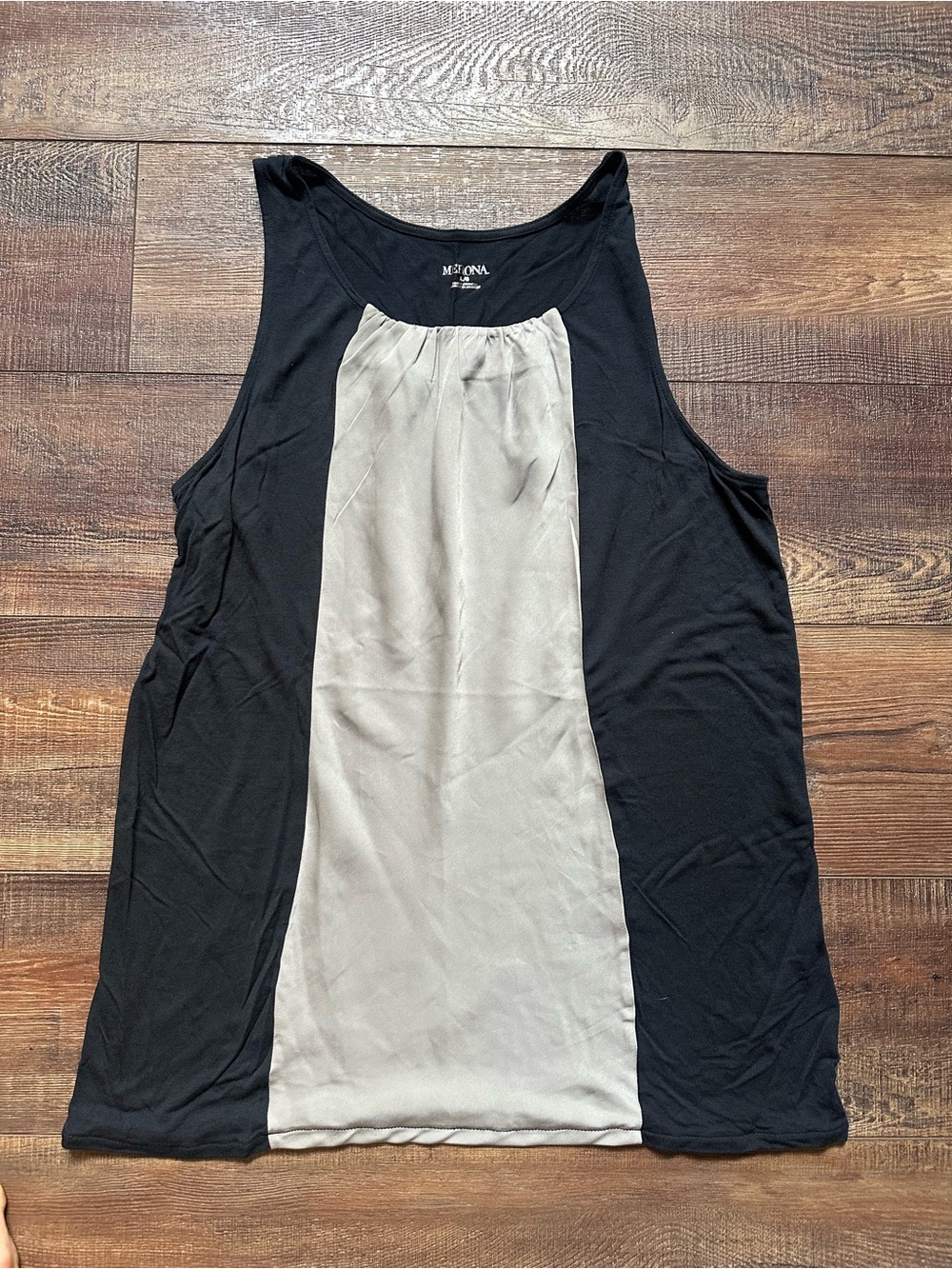 Merona Black and Grey Colorblock Tank Top